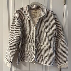 Eleanor James brand, Brown and White Striped Birdie Jacket